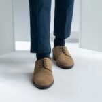 Logan Brown Nubuck Leather Derby Shoes - StudGuard