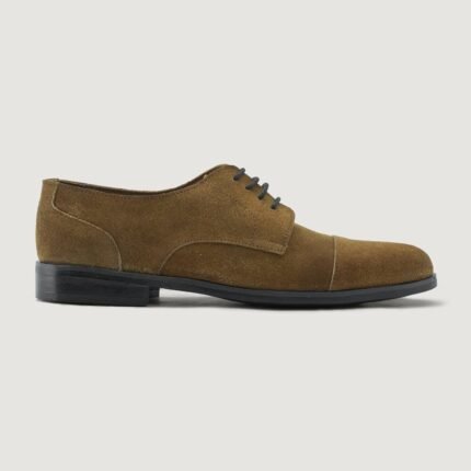 Logan Brown Suede Leather Derby Shoes - StudGuard