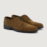Logan Brown Suede Leather Derby Shoes - StudGuard