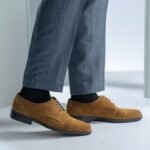 Logan Brown Suede Leather Derby Shoes - StudGuard