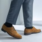 Logan Brown Suede Leather Derby Shoes - StudGuard