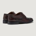 Logan Burnished Brown Leather Derby Shoes