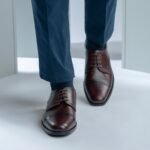 Logan Burnished Brown Leather Derby Shoes