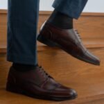 Logan Burnished Brown Leather Derby Shoes