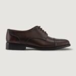 Logan Burnished Brown Leather Derby Shoes - StudGuard