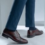 Logan Burnished Brown Leather Derby Shoes - StudGuard