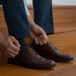 Logan Burnished Brown Leather Derby Shoes - StudGuard