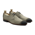 Lombard Steel Grey Kid Suede Derby Shoes