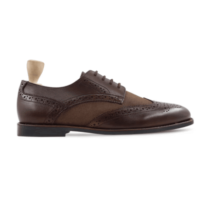 Manchester Dark Brown Leather and Kid Suede Derby Shoes