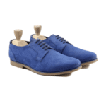 Meriden Blue Kid Suede Derby Shoes