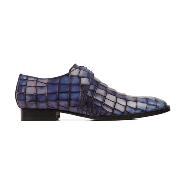 Naples Burnished Blue Leather Derby Shoes