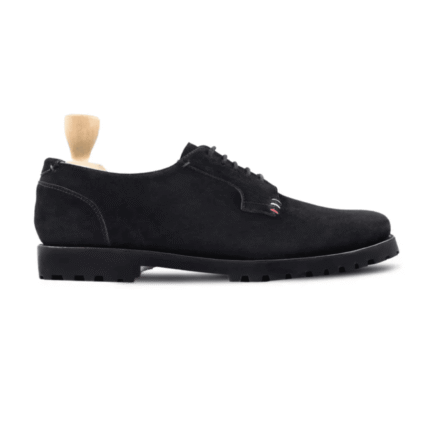 Newark Black Kid Suede Derby Shoes