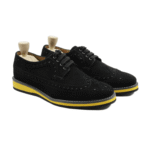 Ocala Black Kid Suede Derby Shoes