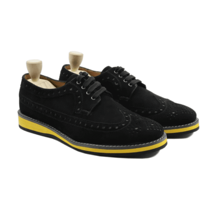 Ocala Black Kid Suede Derby Shoes