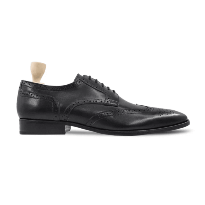 Oregon Black Leather Derby Shoes