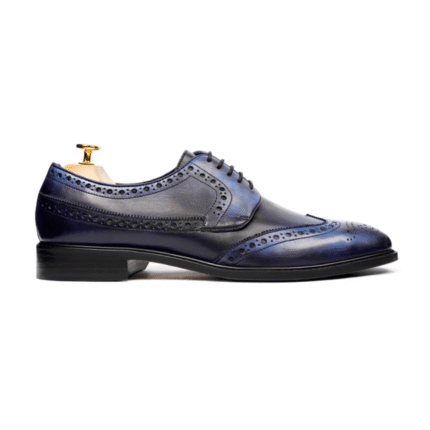 Pekin Dark Blue Leather Derby Shoes