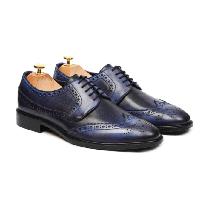 Pekin Dark Blue Leather Derby Shoes Pekin Dark Blue Leather Derby Shoes