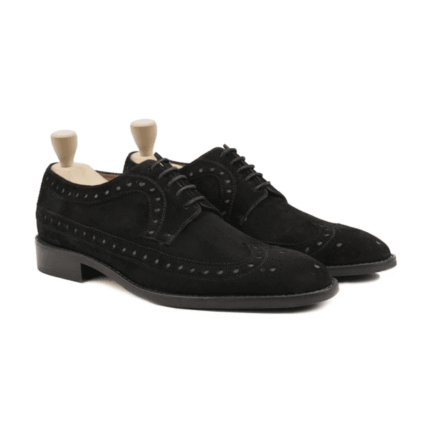 Peoria Black Kid Suede Oxford Shoes