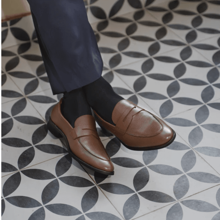 Campania - Men's Brown Pebble Grain Leather Loafer