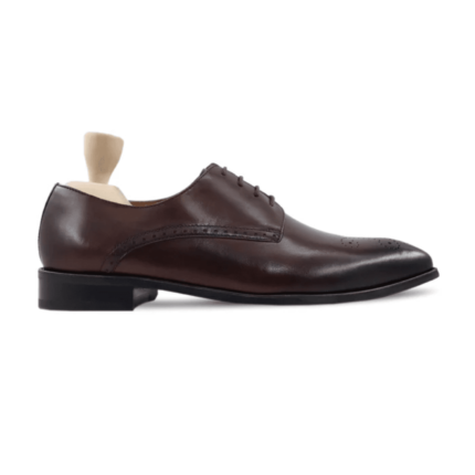 Salinas Burnished Dark Brown Leather Derby Shoes