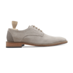 Sanford Steel Grey Kid Suede Derby Shoes