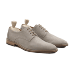Sanford Steel Grey Kid Suede Derby Shoes