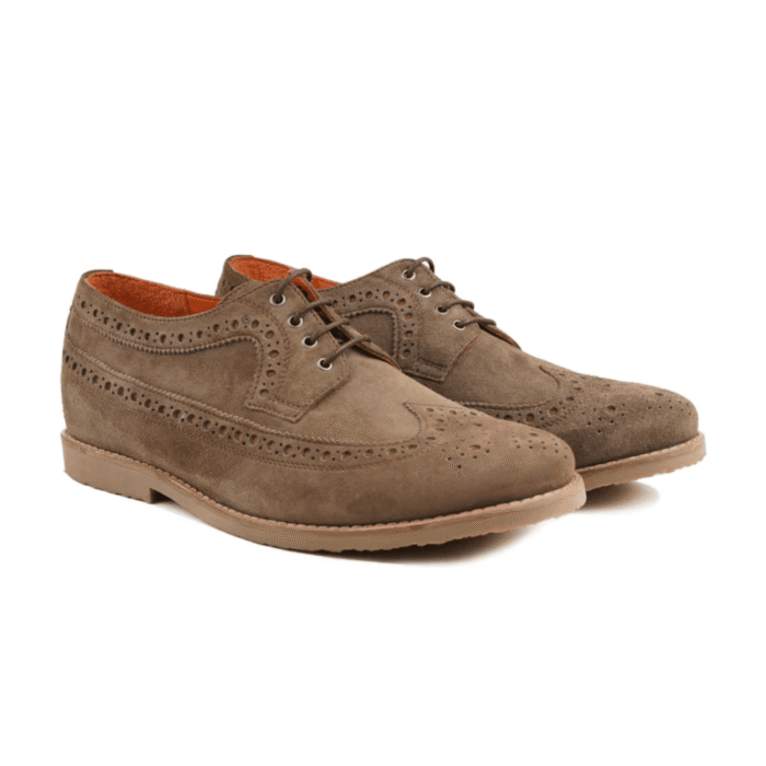 Sebring Light Brown Kid Suede Derby Shoes