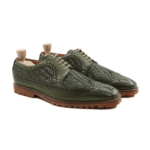 Shelton Green Hand Woven Leather Derby Shoes