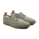 Stamford Steel Grey Kid Suede Derby Shoes