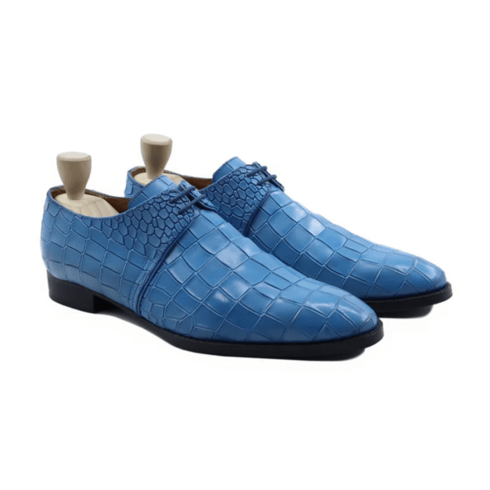 Stratford Blue Leather Derby Shoes