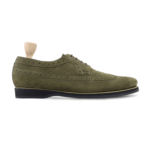 Torrance Olive Green Kid Suede Derby Shoes