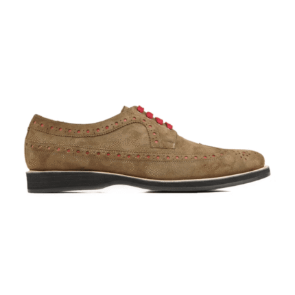 Urbana Light Brown Kid Suede Derby Shoes
