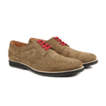 Urbana Light Brown Kid Suede Derby Shoes