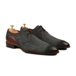 Virden Burnished Charcoal Kid Suede Derby Shoes