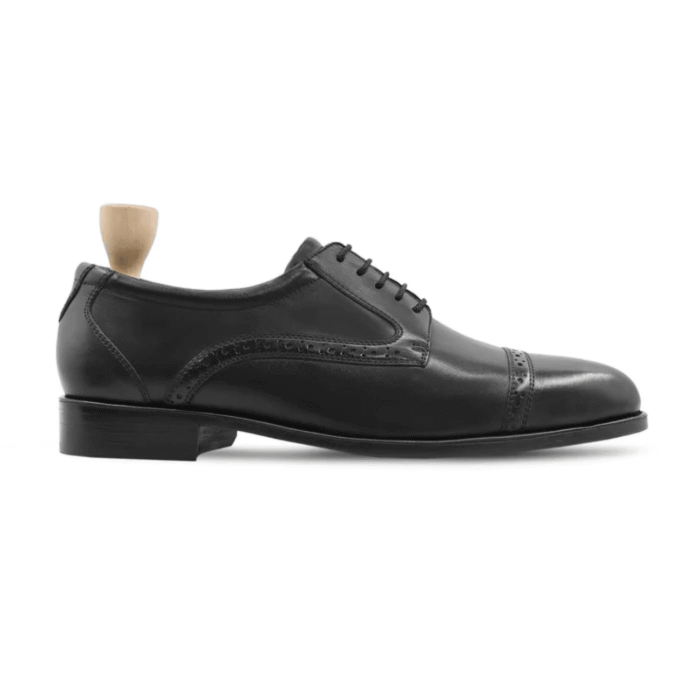 Windham Black Leather Derby Shoes