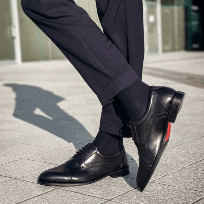 Windham Black Leather Derby Shoes
