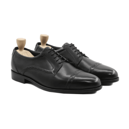 Windham Black Leather Derby Shoes