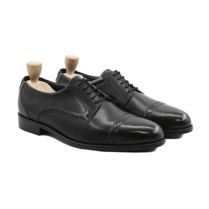 Windham Black Leather Derby Shoes
