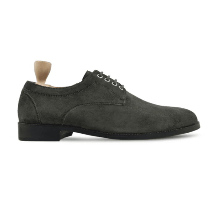 Windsor Grey Kid Suede Derby Shoes