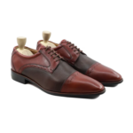 Benton Oxblood Dark Brown Leather Derby Shoes