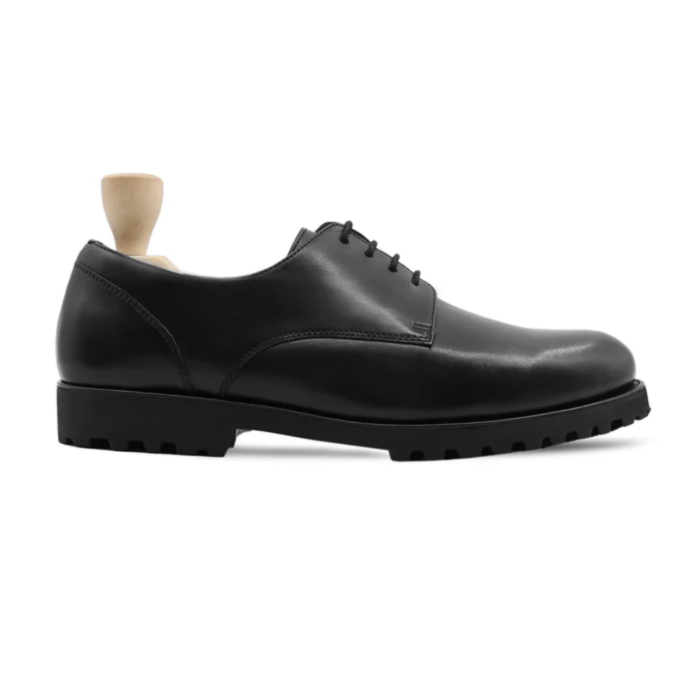 Florence Black Leather Derby Shoes