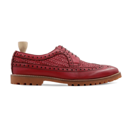 Hayward Oxblood Hand Woven Leather Derby Shoes