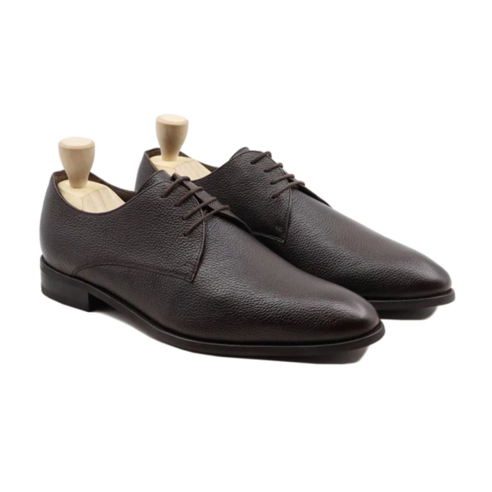 Homer Dark Brown Leather Derby Shoes