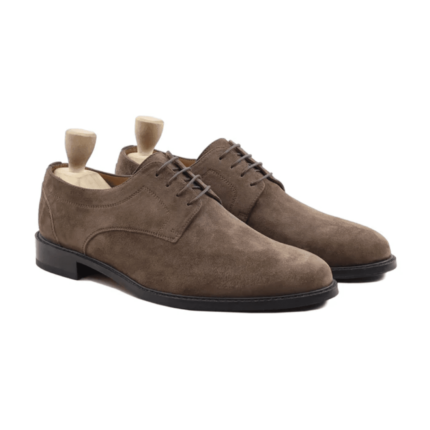 Irvine Brown Kid Suede Derby Shoes