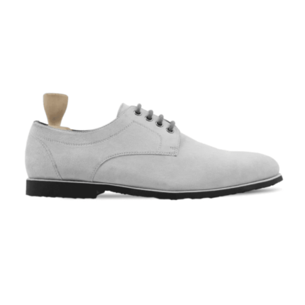 Irvine White Kid Suede Derby Shoes