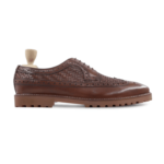 Merced Brown Hand Woven Leather Derby Shoes