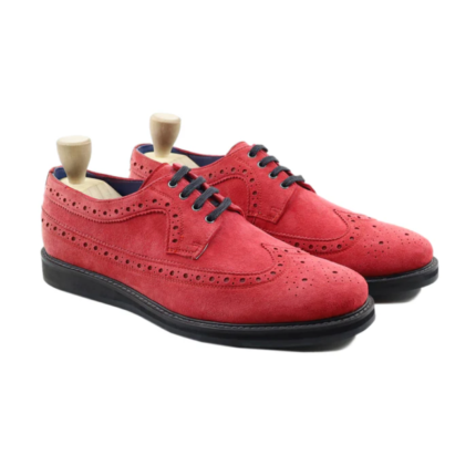 Mesa Red Kid Suede Derby Shoes