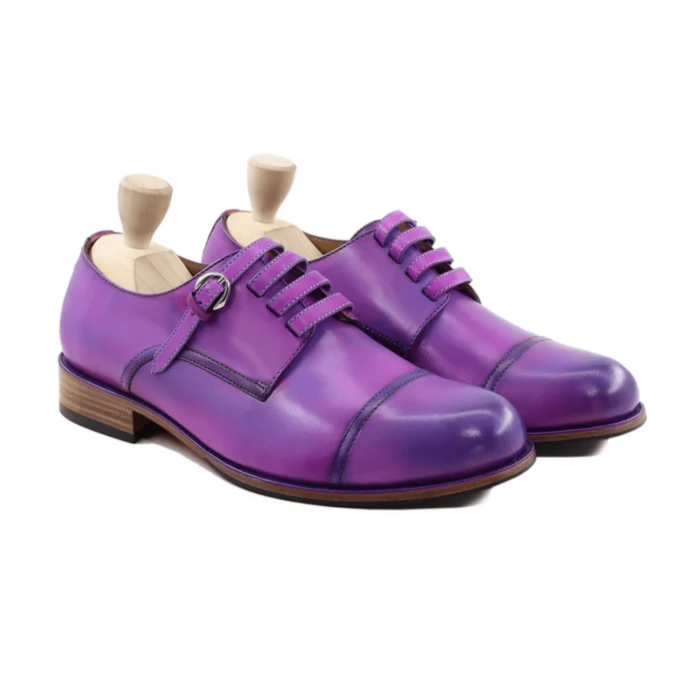 Petaluma Pink Leather Derby Shoes