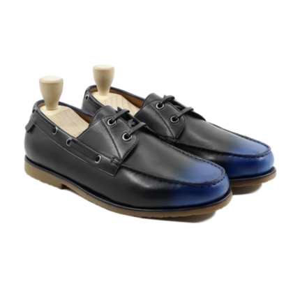 Tucson Black and Blue Leather Derby Shoes