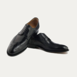 Wingtip Black Leather Derby Shoes